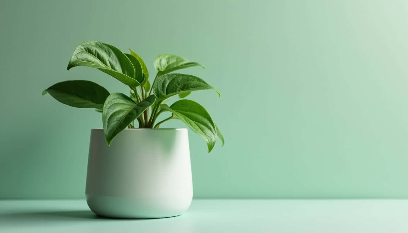 Plante verte en pot, décoration intérieure moderne, entretien facile, environnement sain, végétation d'intérieur.