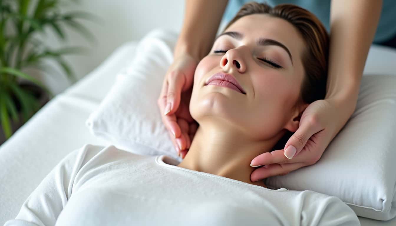 JM Grasset en pleine séance de réflexologie plantaire, environnement calme et serein