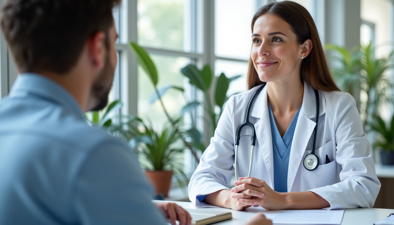 Consultation médicale avec diététicien pour expliquer un régime sans résidu