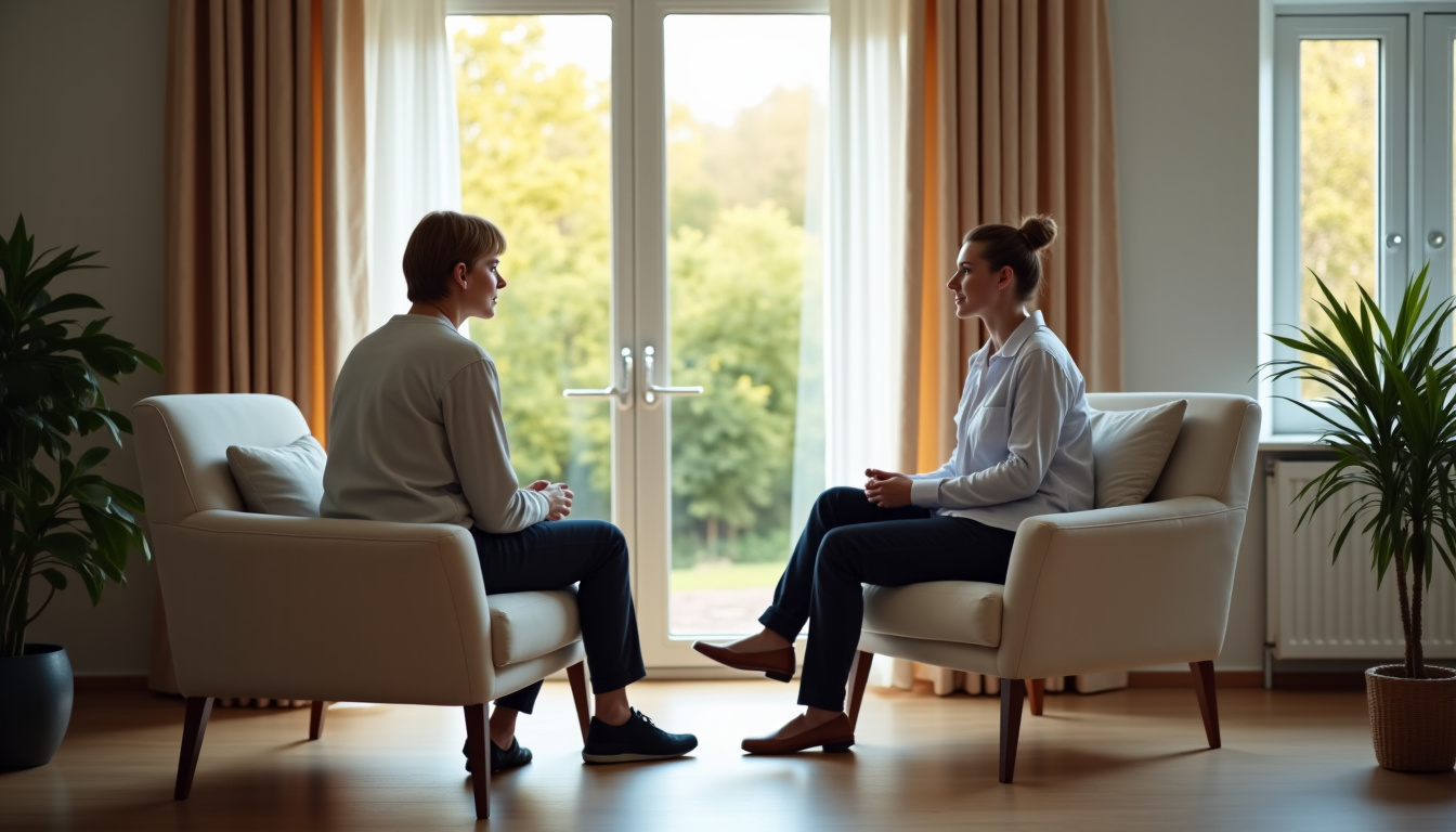 Consultation psychiatrique en cours au Centre Psychothérapique de Nancy, cadre professionnel et confidentiel