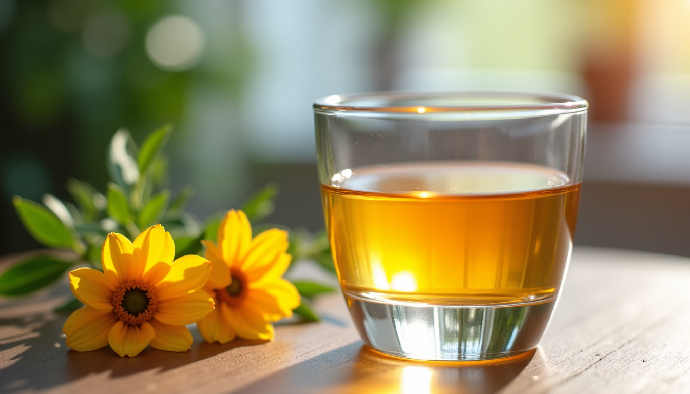 Flacon en verre teinté contenant une synergie d