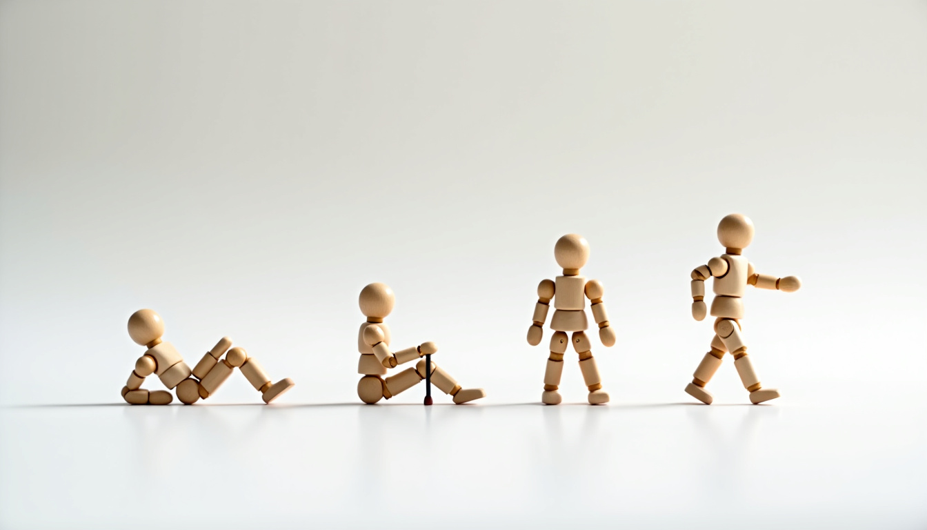 Infographie illustrant les quatre phases de la rééducation après une déchirure musculaire