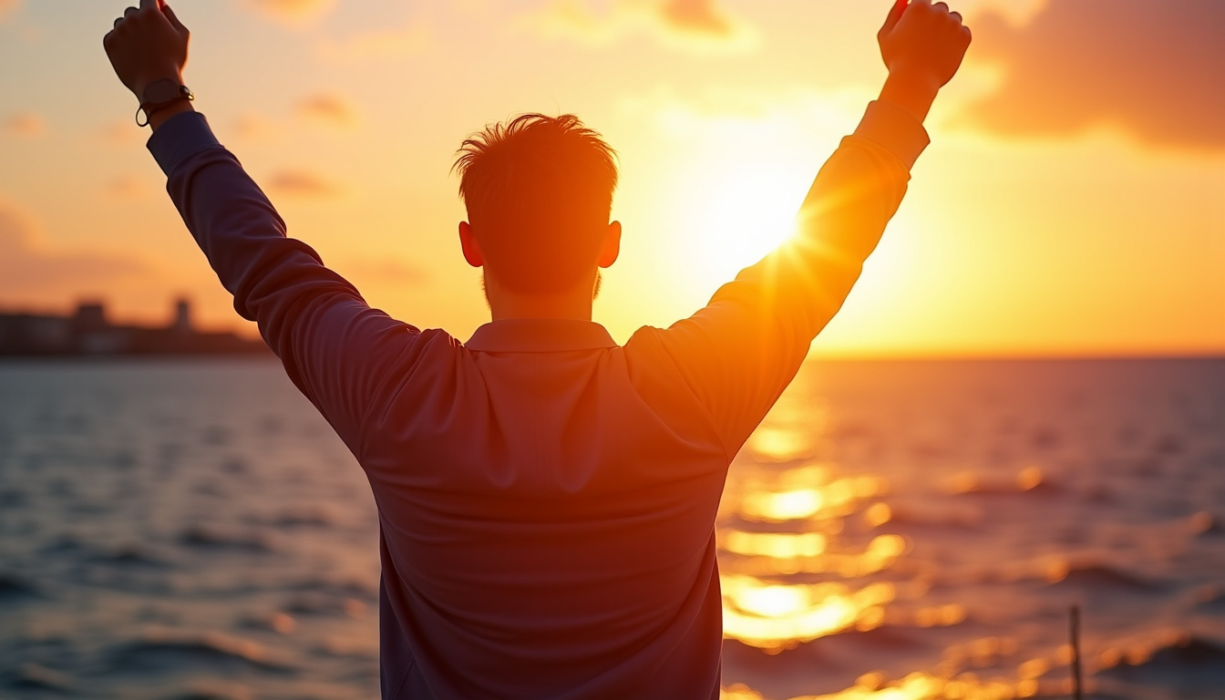 Charlie Dalin célébrant sa victoire sur la ligne d