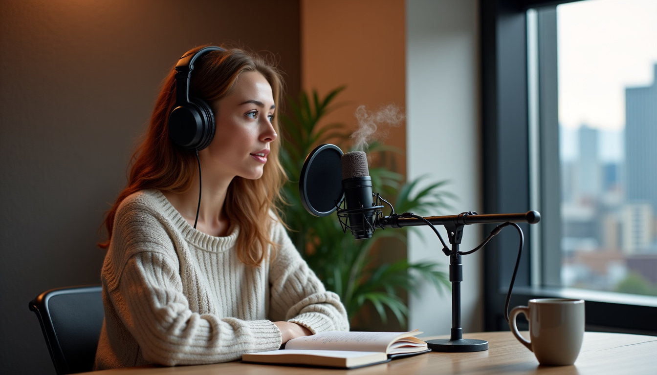 Enregistrement du podcast Change ma vie avec Clotilde Dusoulier en studio