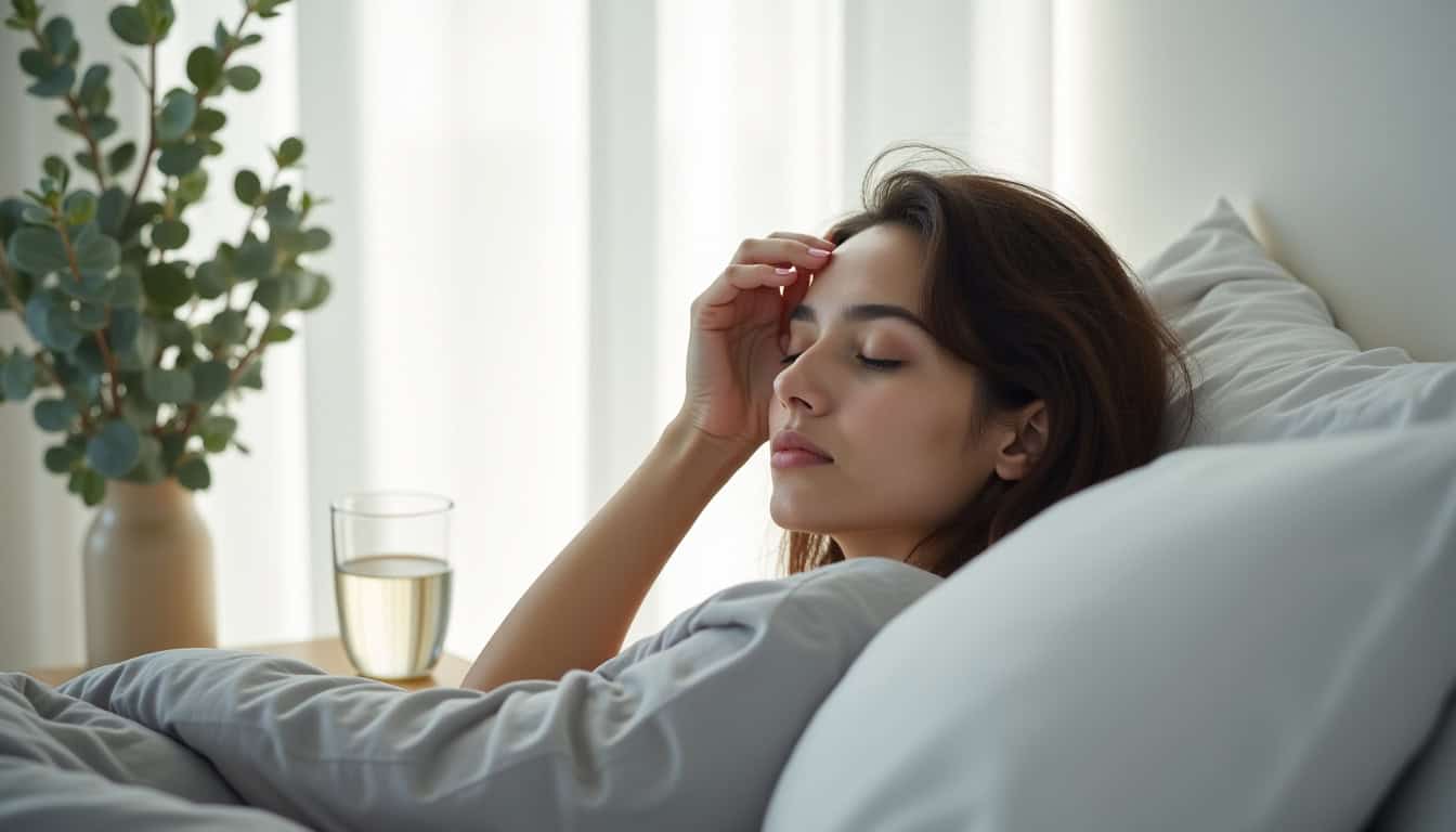 Illustration des manifestations physiques courantes après un soin énergétique: fatigue, maux de tête, troubles digestifs