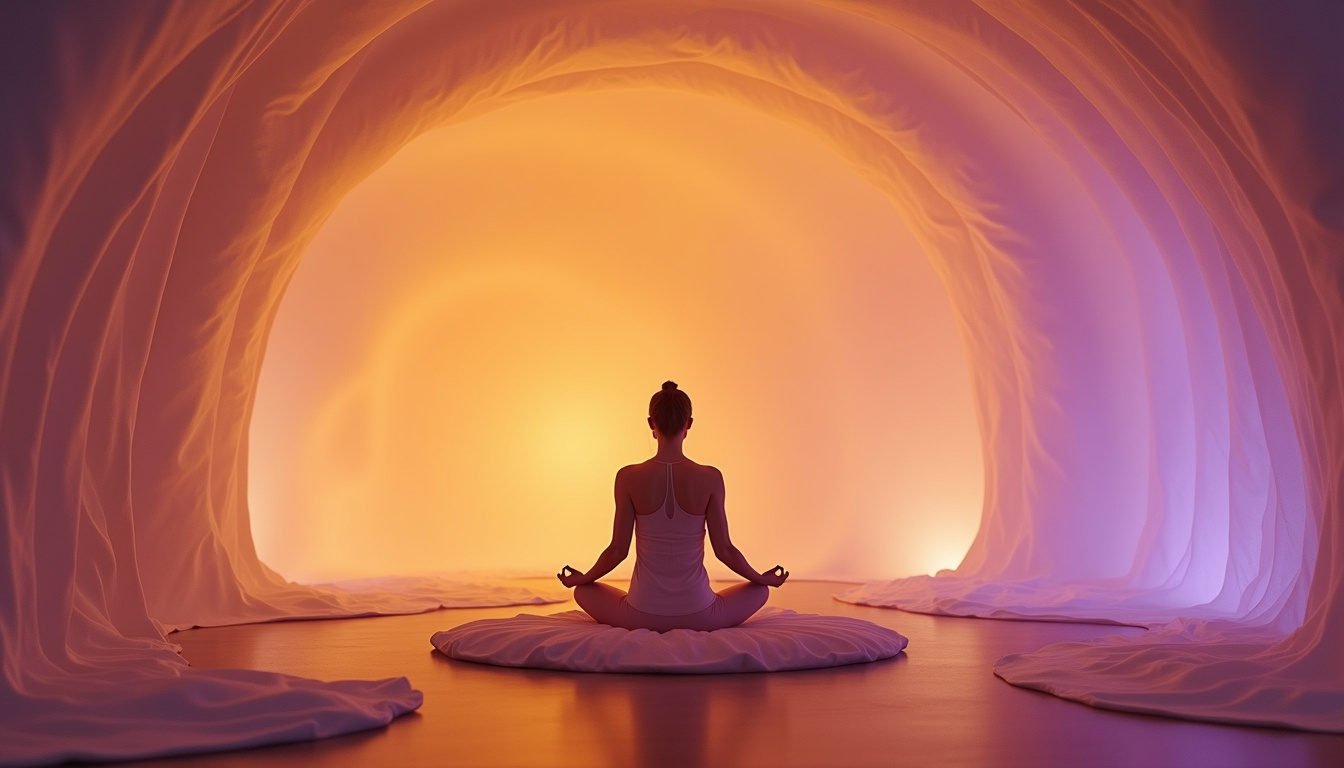 Espace immersif avec méditation guidée et sons vibratoires lors du salon médecine douce