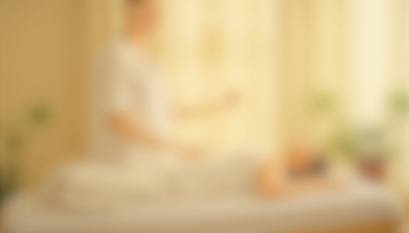 Praticien en train de préparer une séance de soin énergétique avec une patiente allongée habillée