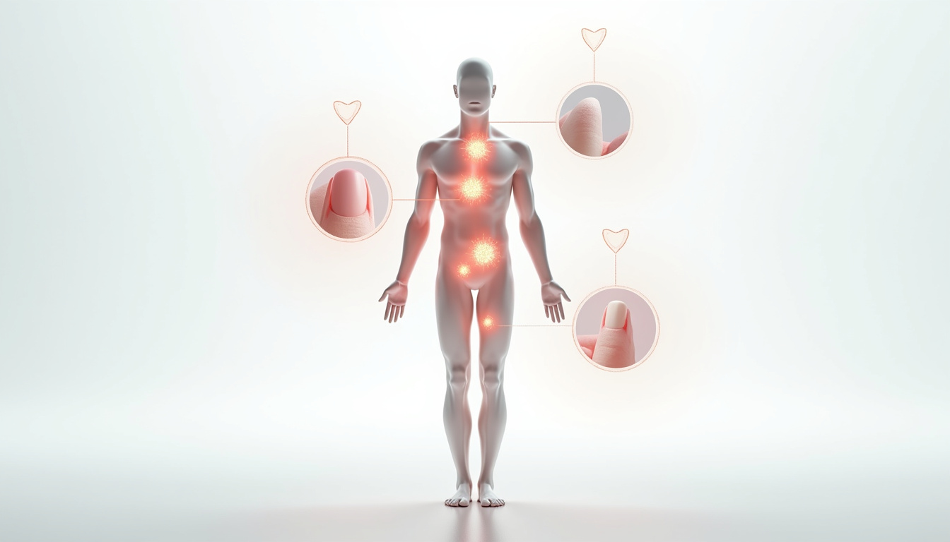 Représentation schématique des protéines dans le corps humain: muscles, peau, ongles, anticorps