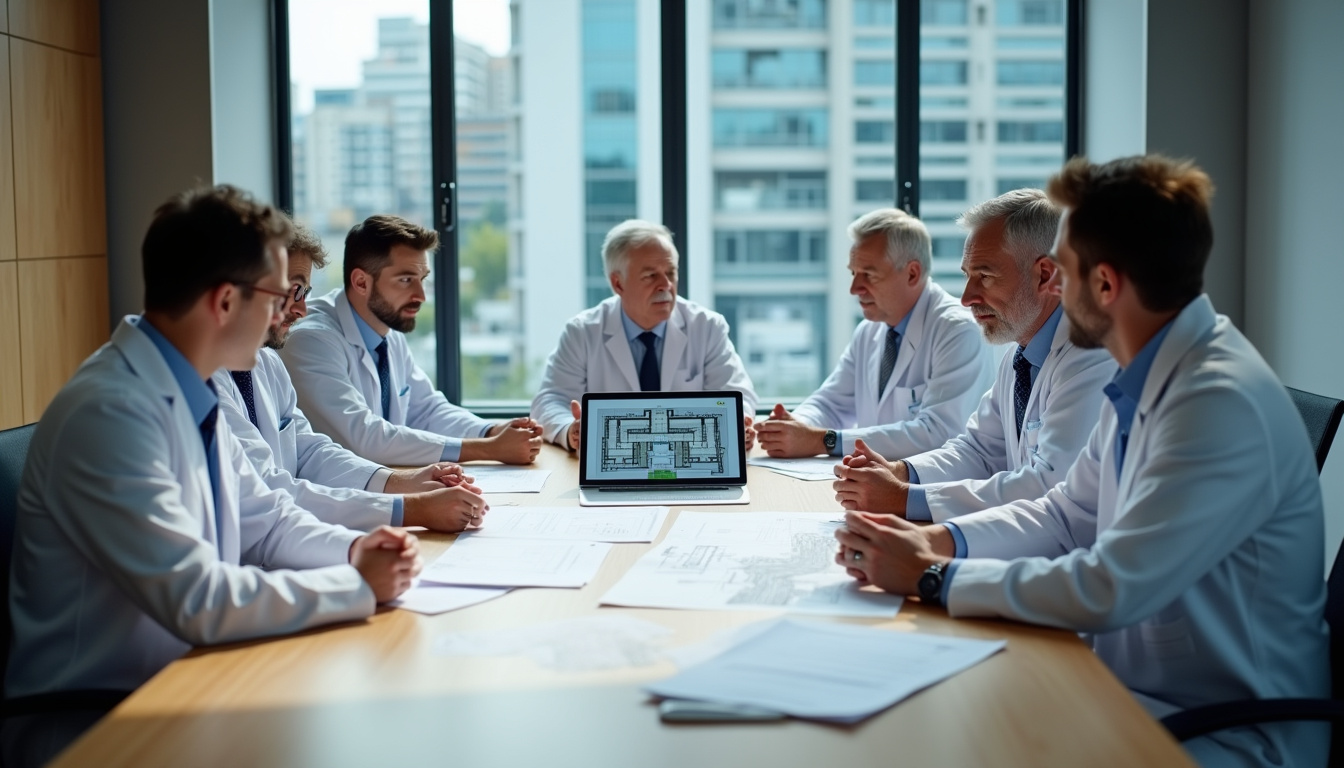 Réunion de travail entre médecins seniors et administrateurs du CHU de Caen sur les nouvelles conditions d’accueil des internes