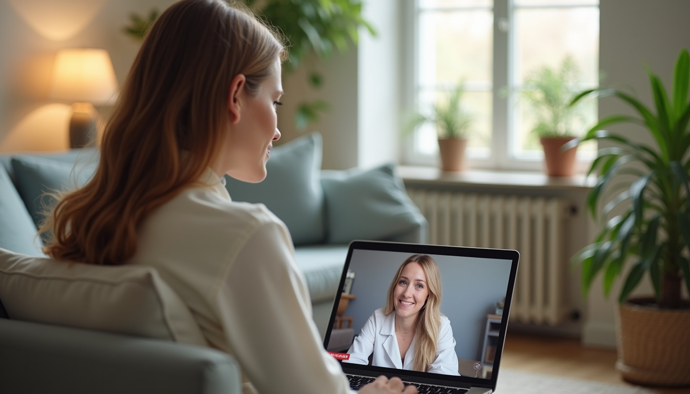 Séance de psychothérapie en ligne à Paris, écran d