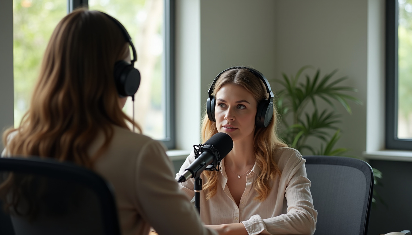 Stéphanie Bonhomme lors de son interview sur Europe 1 avec Mabrouk Sonia, assise face à la présentatrice, regard déterminé