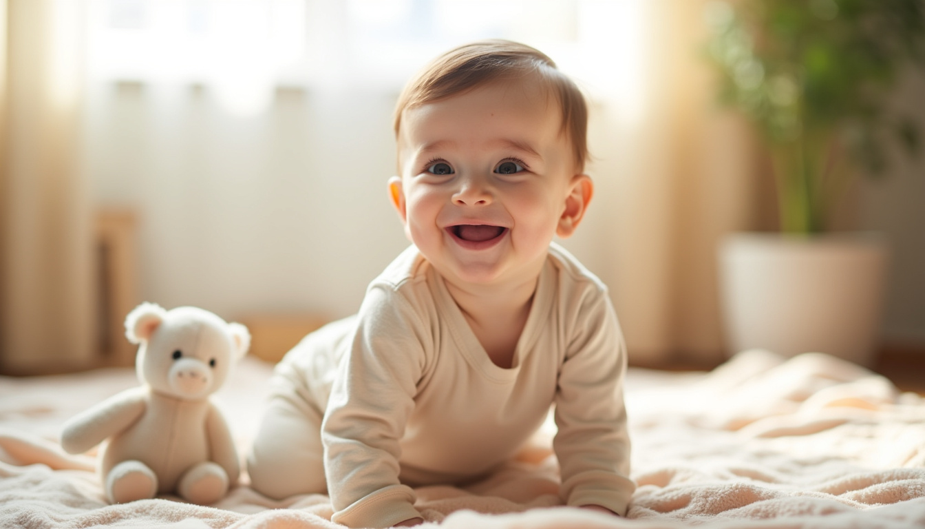Enfant en bonne santé souriant après avoir surmonté le syndrome pieds-main-bouche
