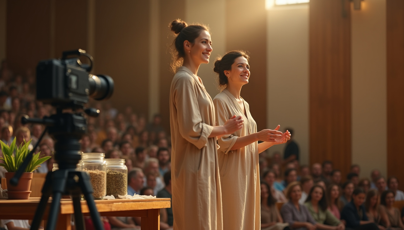 Irène Grosjean en train de donner une conférence filmée