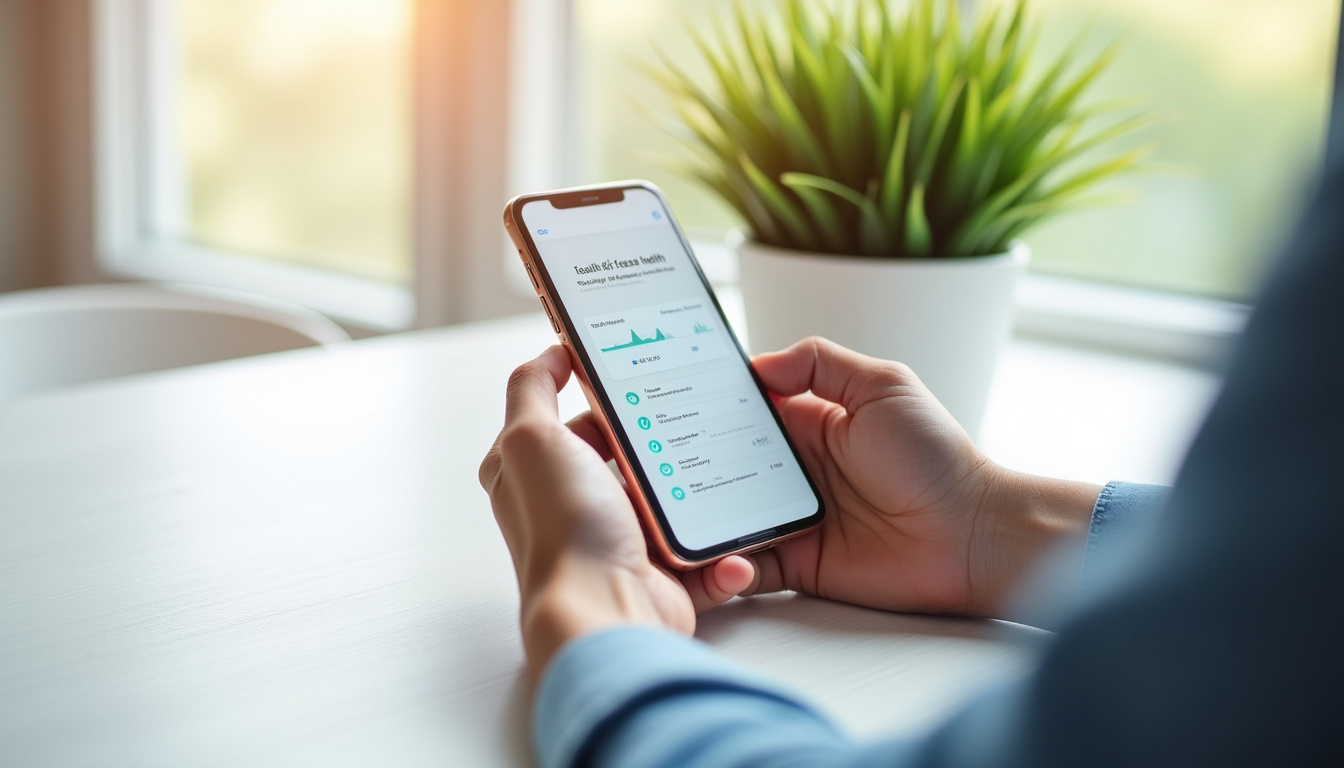 Personne utilisant un smartphone pour effectuer un test d
