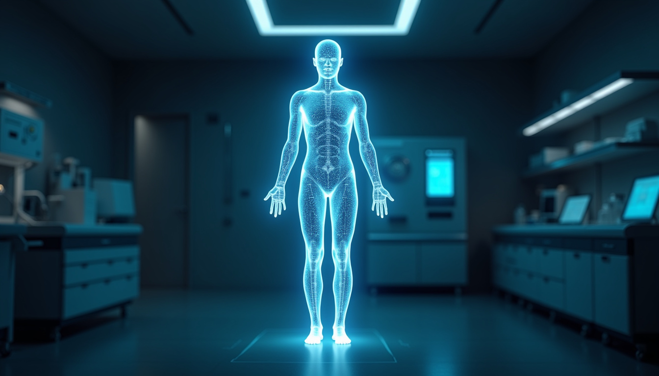 Représentation 3D d’un modèle numérique de corps humain utilisé dans les simulations du LBA